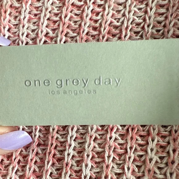 One Grey Day Linen Savvy Pink Knit Hooded Duster Size S, $295 - Picture 5 of 9